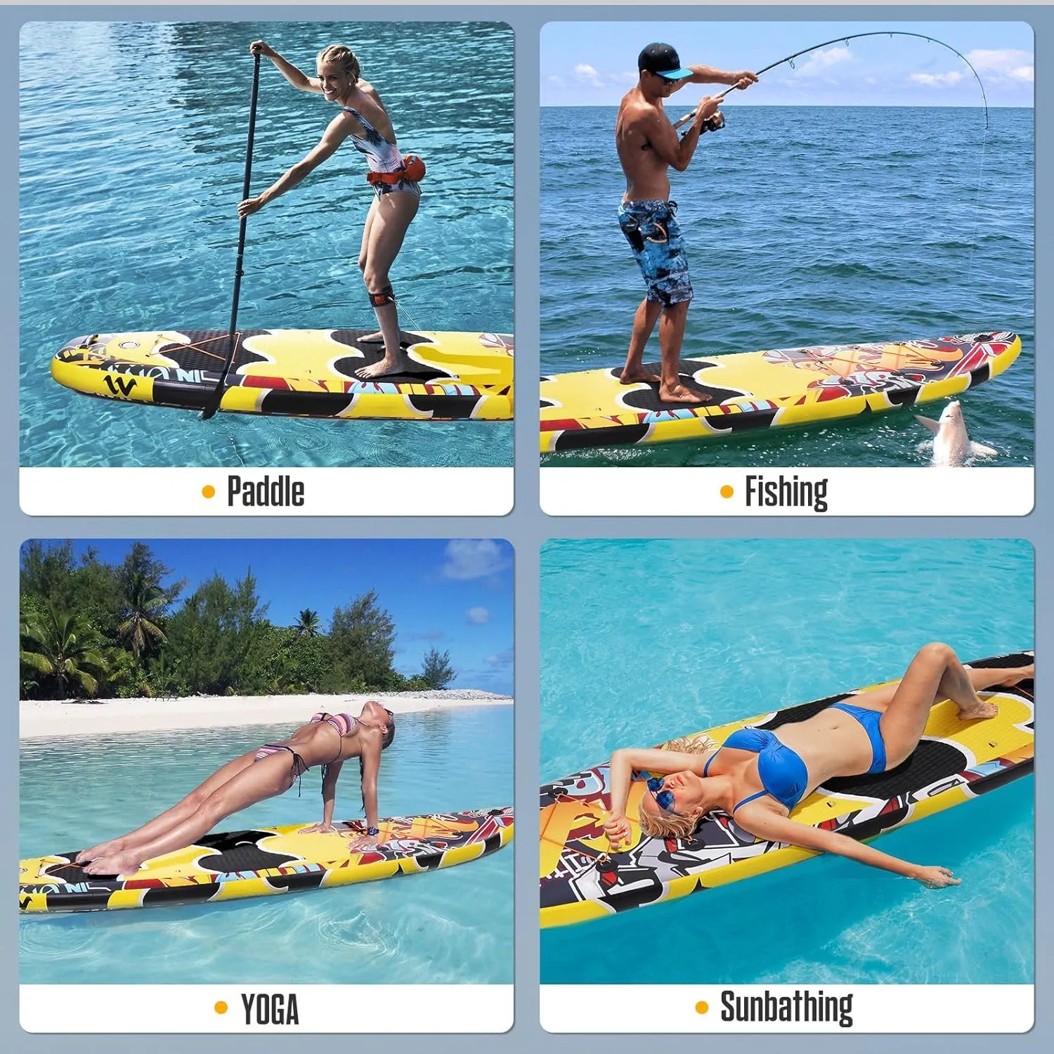 11'6"x35"x6" Wood Grain Stand Up Paddle Board Inflatable, Portable SUP Paddleboard with Complete Accessories, Camera Mount and 10L Dry Bag,Extra Wide Blow Up Paddle Board for Adults Youth Family