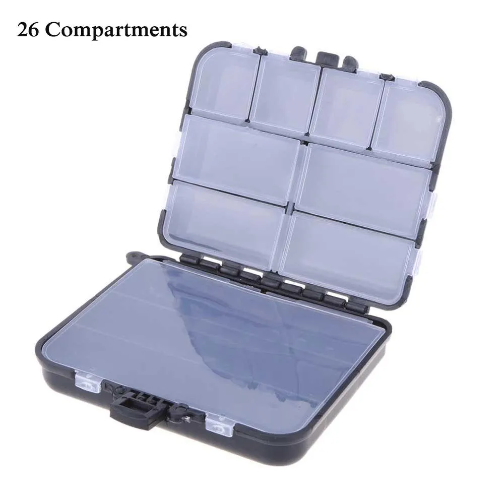 26 Compartments Plastic Fishing Box Bait Case Carp Fish Lures Hooks Storage Case Carp Fishing Equipment Fishing Tackle Boxes
