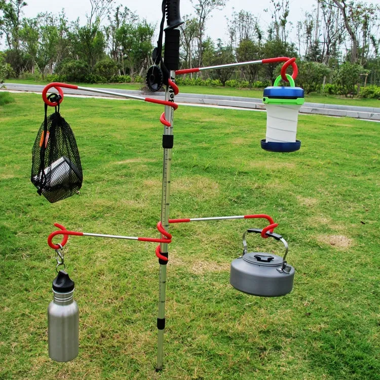 27CM Outdoor Portable Light/Bag/Cloth Hanging Hook Tent Beach Camping Tents Pole Accessories Alloy Hooks, Color Random Delivery