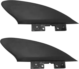 2" Side Fin for Inflatable, SUP, airSUP, Minimum Flex for River and Surf (Black, Twin Set)