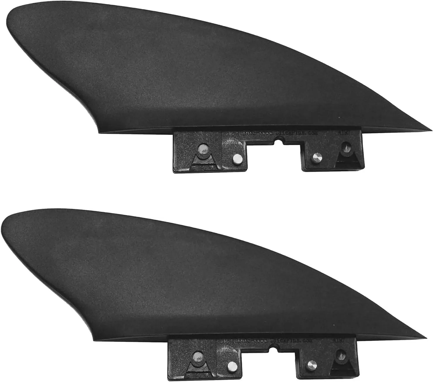 2" Side Fin for Inflatable, SUP, airSUP, Minimum Flex for River and Surf (Black, Twin Set)