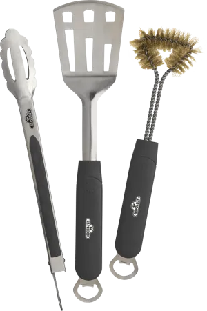 3 pc. Compact Stainless Steel BBQ Tool Set