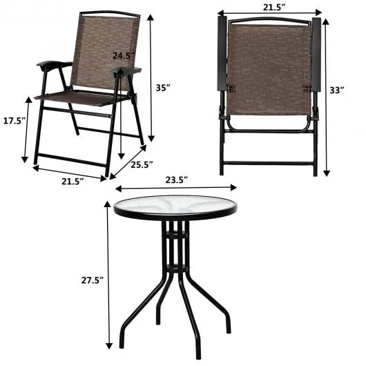 3 pcs Bistro Patio Garden Furniture Set