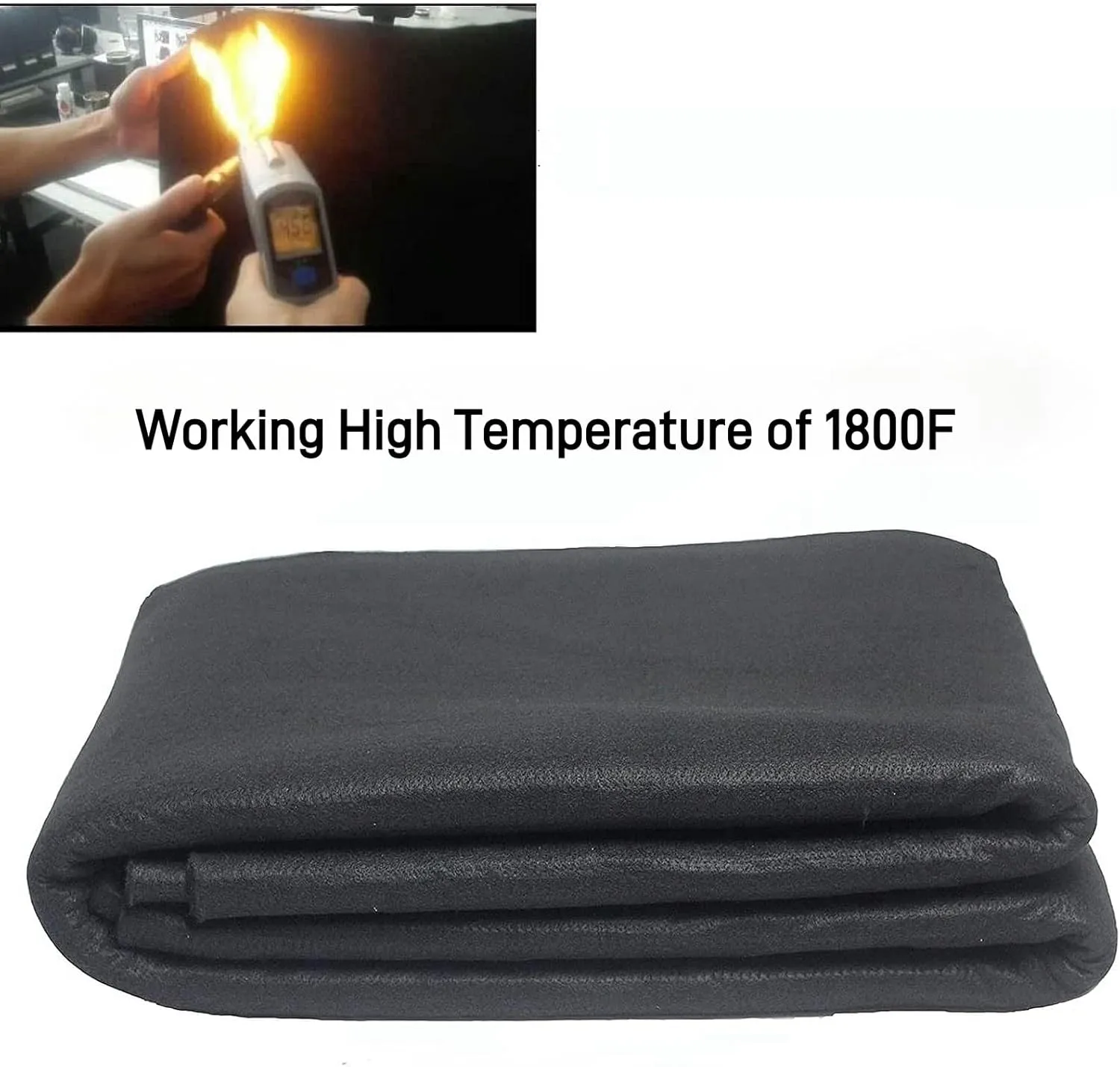 39 x 48 x 1/5 inches Carbon Fiber Welding Blanket Fireproof, Heat Resistant Fabric 1800F High Temp Insulation Pad, Flame Retardant Protective Mat for Soldering Welding Brazing Plumbing
