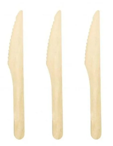400 X Disposable Wooden Cutlery Bulk Bamboo Party 160mm - Spoons/Knives/Forks
