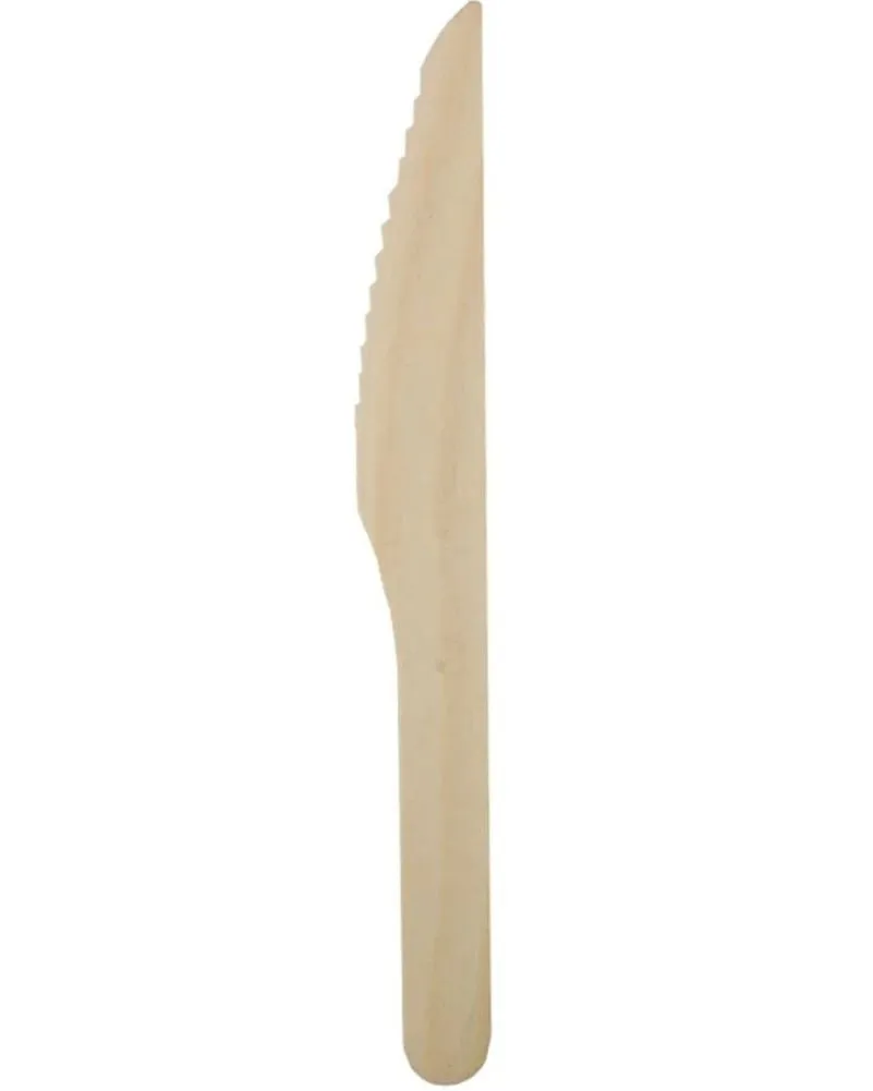 400 X Disposable Wooden Cutlery Bulk Bamboo Party 160mm - Spoons/Knives/Forks