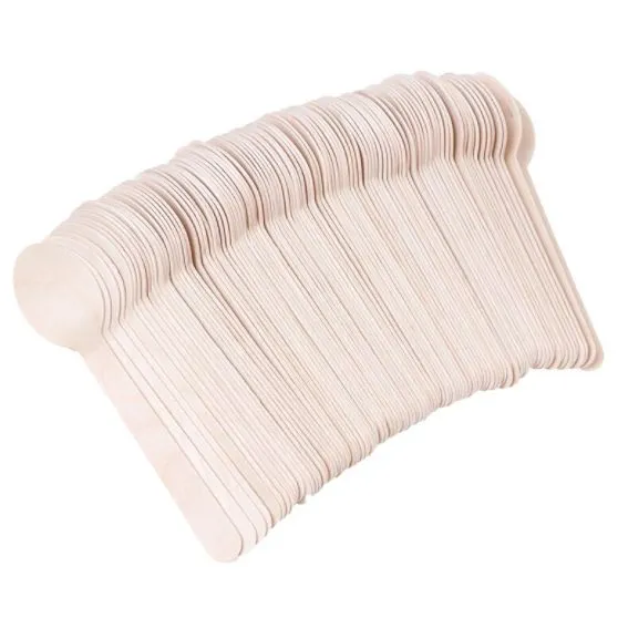 400 X Disposable Wooden Cutlery Bulk Bamboo Party 160mm - Spoons/Knives/Forks