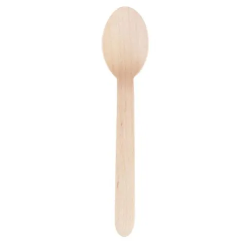 400 X Disposable Wooden Cutlery Bulk Bamboo Party 160mm - Spoons/Knives/Forks