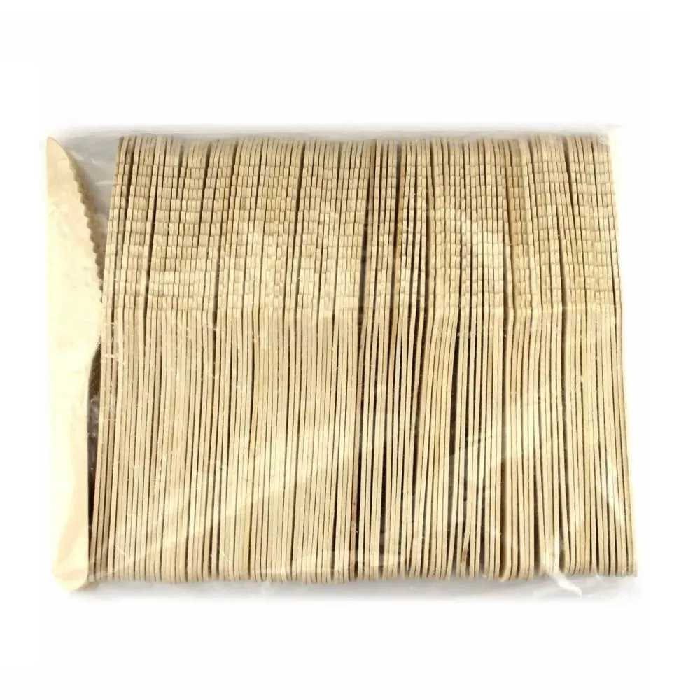 400 X Disposable Wooden Cutlery Bulk Bamboo Party 160mm - Spoons/Knives/Forks