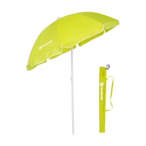 5, 6 ft Wholesale Lime Green Folding Tilting Beach Umbrella with Carry Bag
