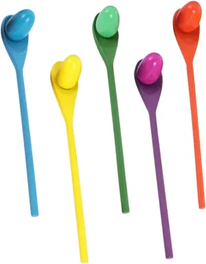 5 Sets Training Wooden Balance Stick Game Outdoor Activity for Fun and Coordination Sensory Egg Spoon Challenge Random Colors Random Color