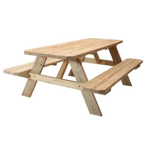 8FT Picnic Table, Wooden, Unfinished