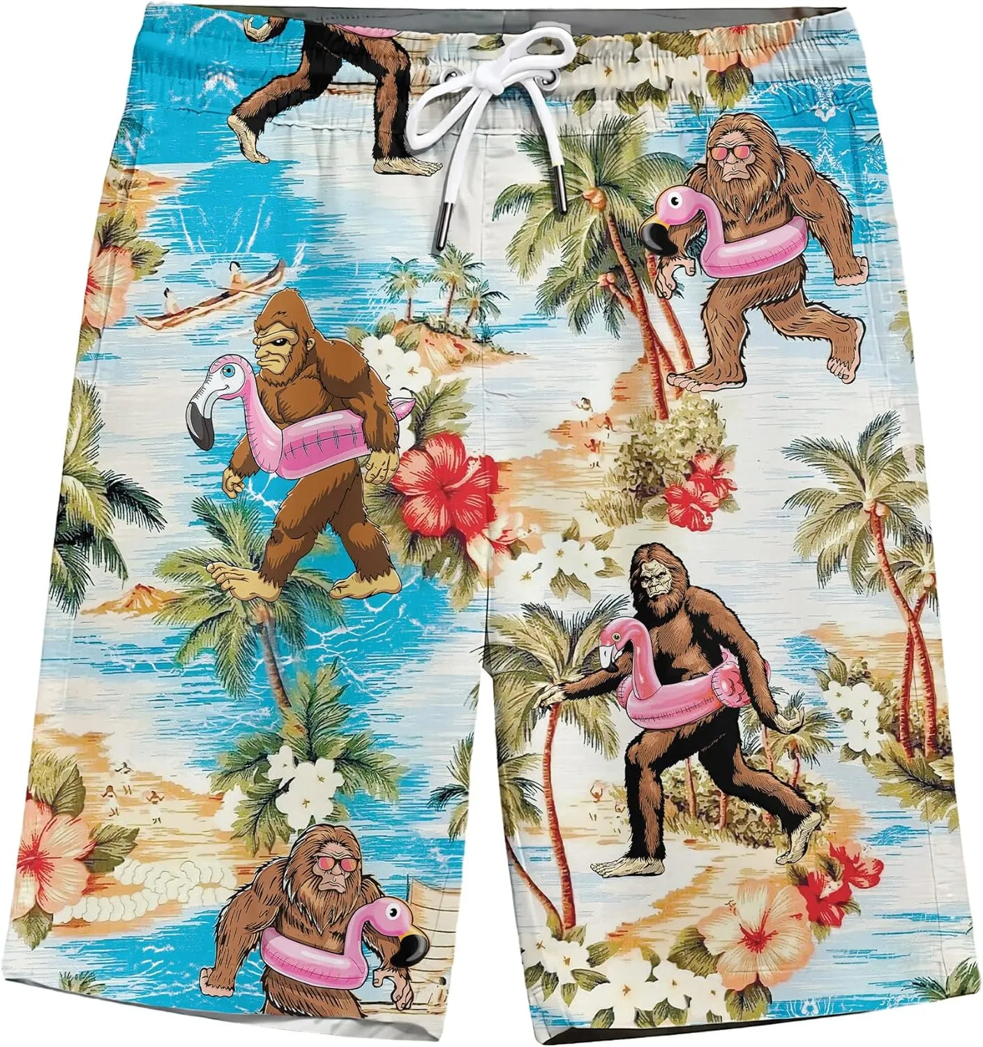 ACEPrints Funny Hawaiian Shorts for Men Casual Shorts Men Retro Hawaiian Mens Shorts Swim Shorts for Men Mens Swim Trunks