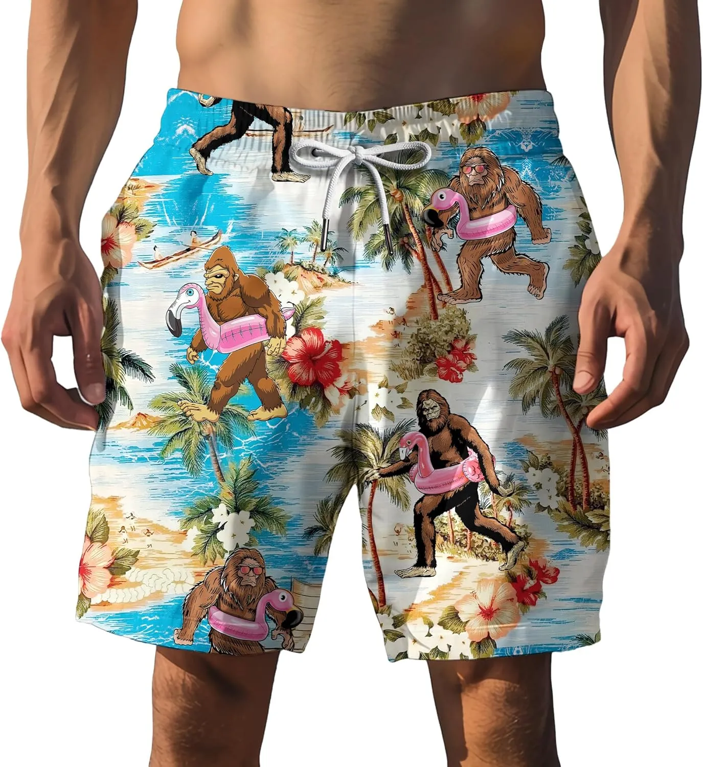 ACEPrints Funny Hawaiian Shorts for Men Casual Shorts Men Retro Hawaiian Mens Shorts Swim Shorts for Men Mens Swim Trunks