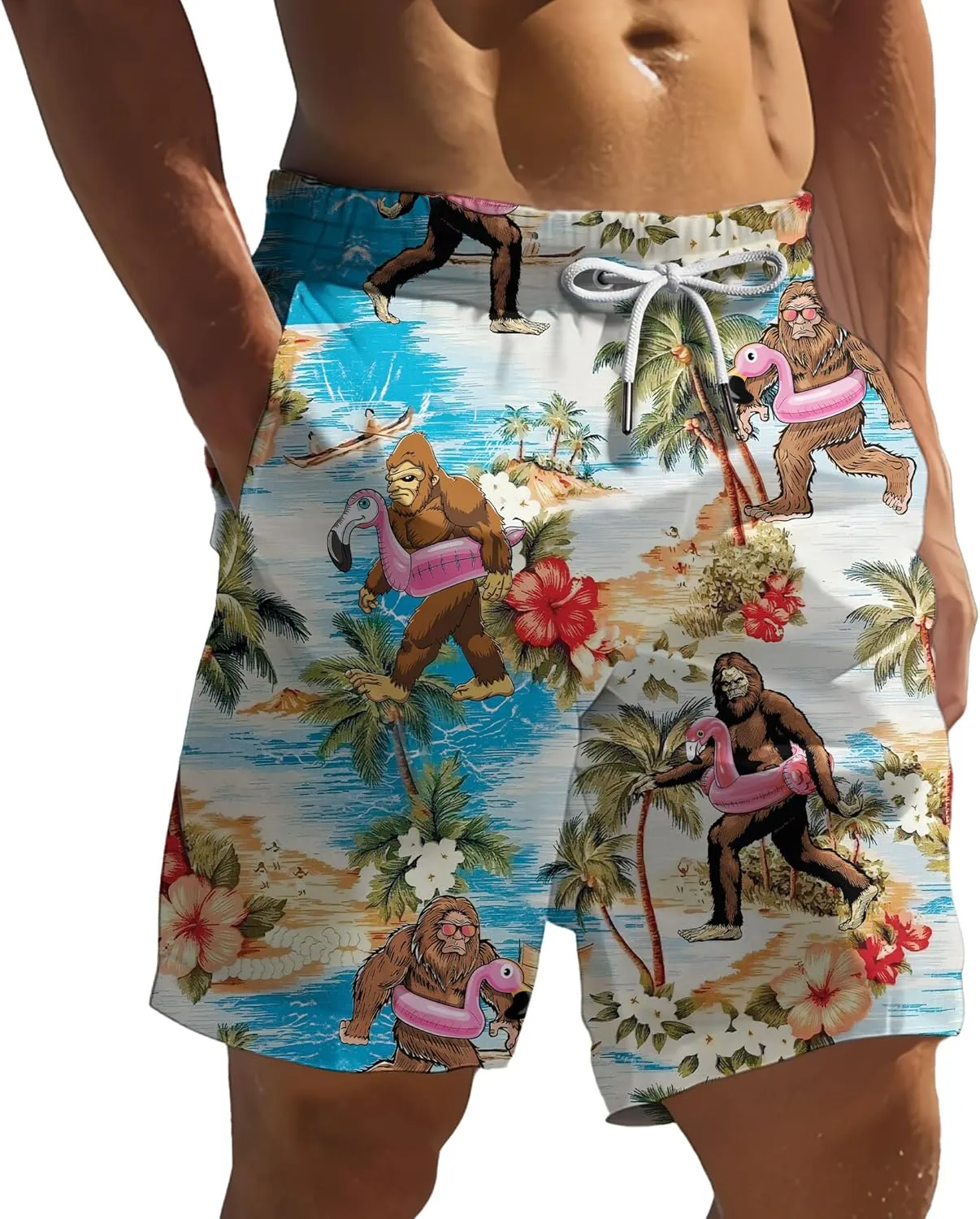 ACEPrints Funny Hawaiian Shorts for Men Casual Shorts Men Retro Hawaiian Mens Shorts Swim Shorts for Men Mens Swim Trunks