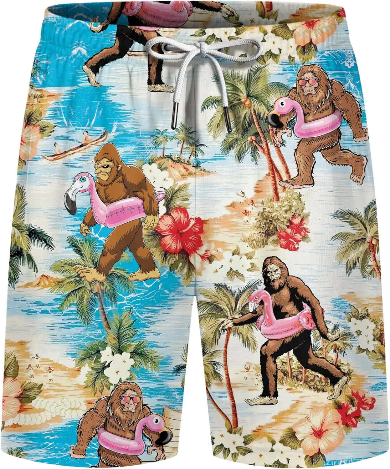 ACEPrints Funny Hawaiian Shorts for Men Casual Shorts Men Retro Hawaiian Mens Shorts Swim Shorts for Men Mens Swim Trunks
