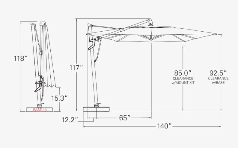 AKZ 10 x 13ft PLUS Rec. Umbrella - PRE-ORDER SPRING 2025