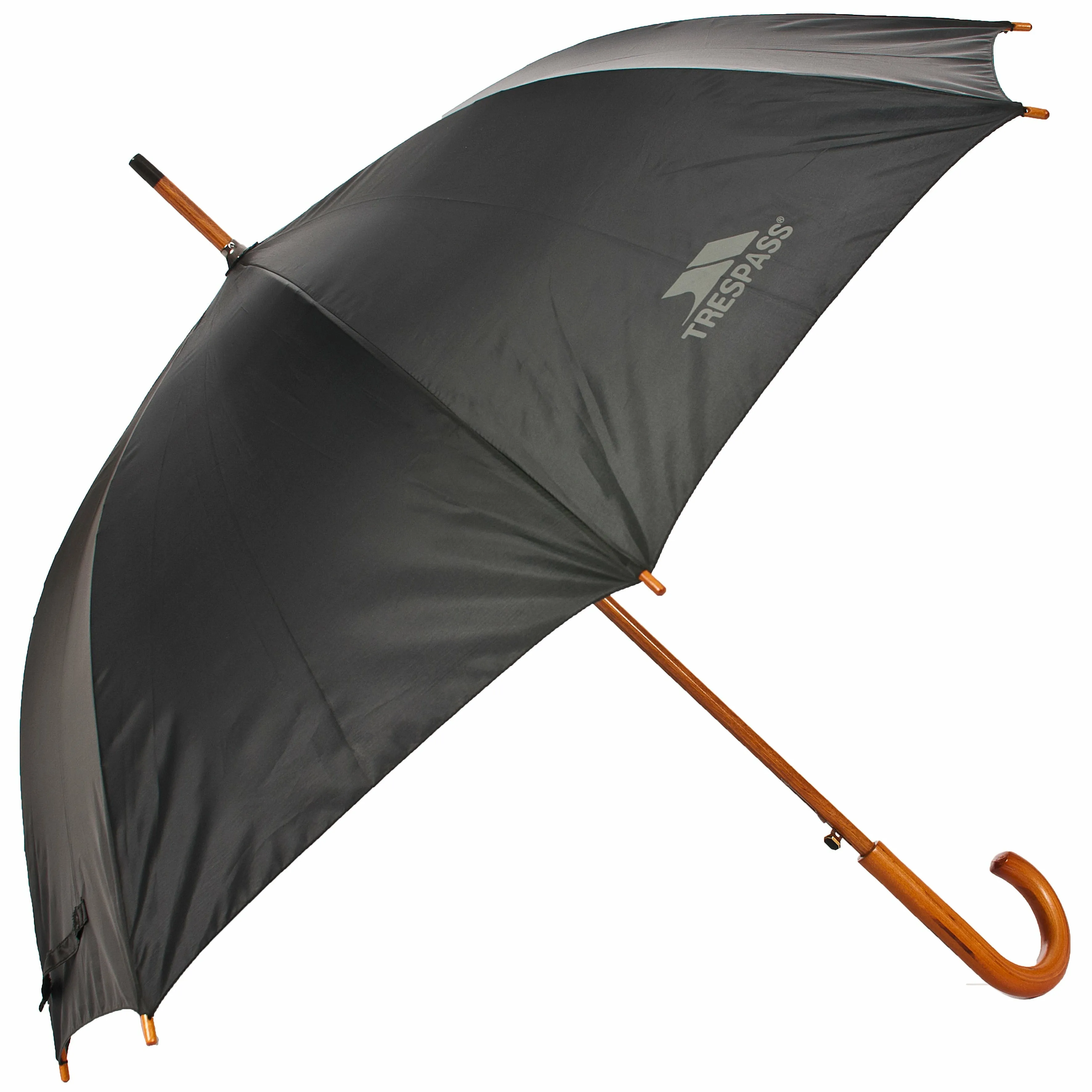 Baum Black Umbrella with Wooden Handle