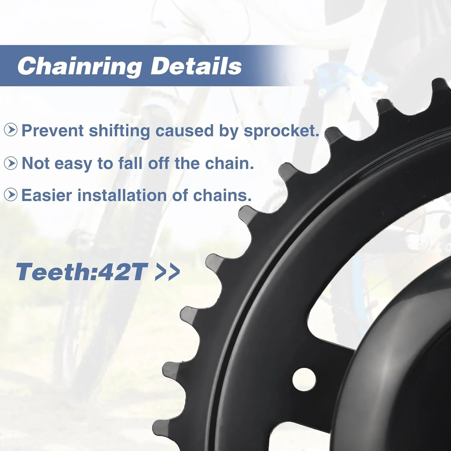 Bike Crankset 38T/42T - 170mm Universal Square Crankset Set Charing Crank Set with 170mm Aluminium Alloy Arm for Single/1/6/7/8 Speeds Ladies Bike/Folding Bike/Cruiser Bike/Mountain Bike, Black/Sliver