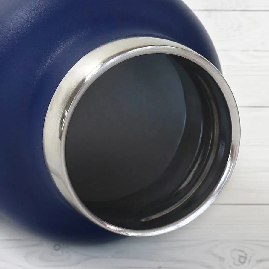 Bonjour Sip Box Premium Stainless Steel Insulated Water Bottle with Straw Lid and Handle Cap 500 ml,BPA-Free (Navy Blue)