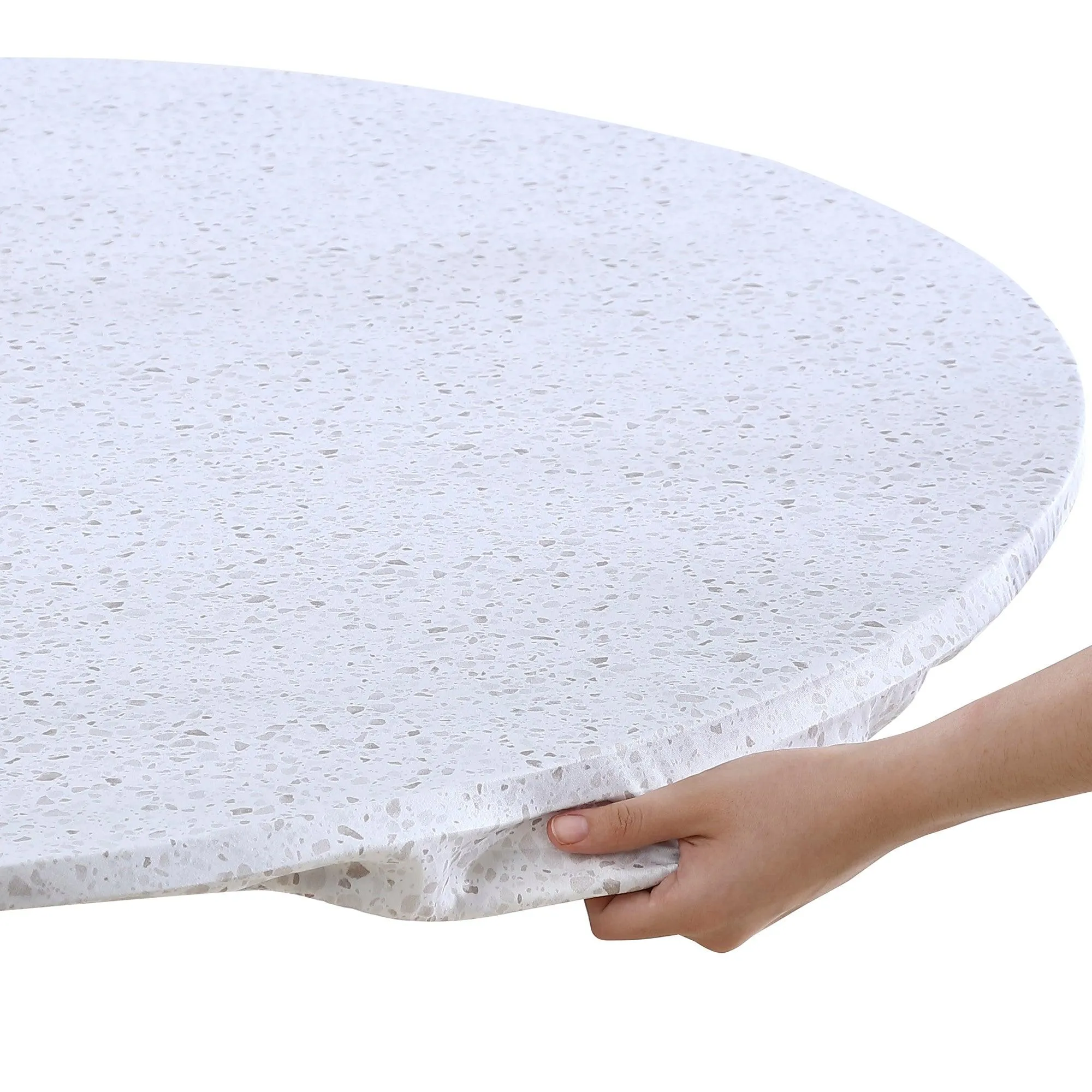 Brielle Home 100% Cotton Printed Fabric Fitted Table Cover