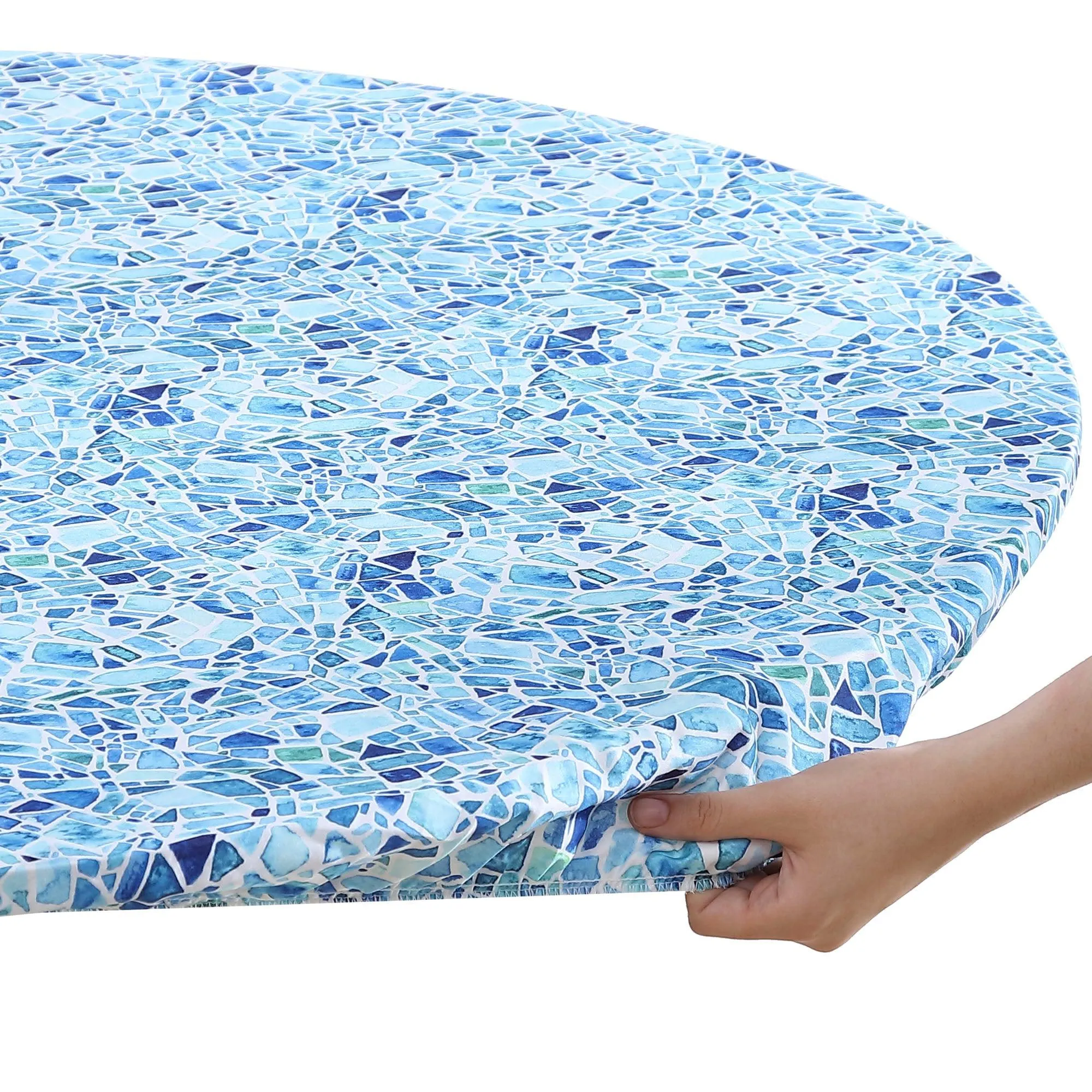 Brielle Home 100% Cotton Printed Fabric Fitted Table Cover