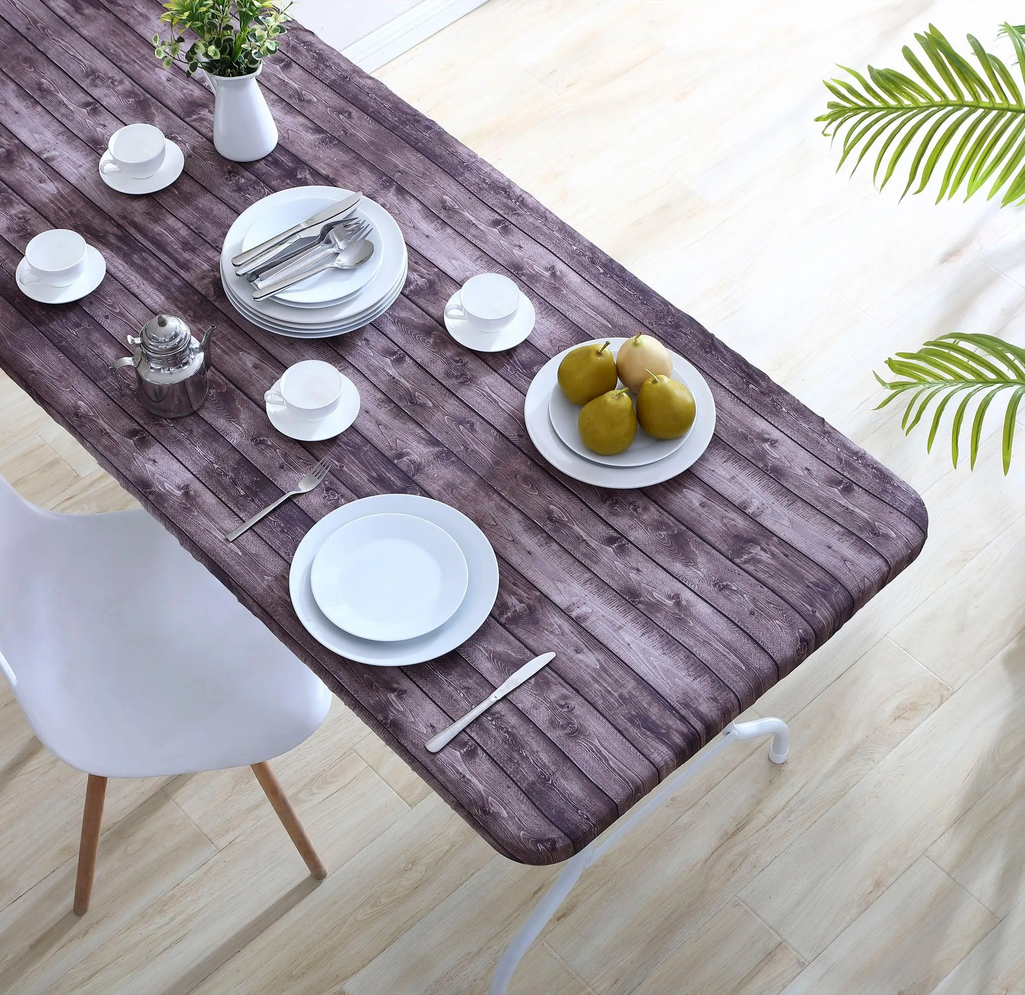 Brielle Home 100% Cotton Printed Fabric Fitted Table Cover