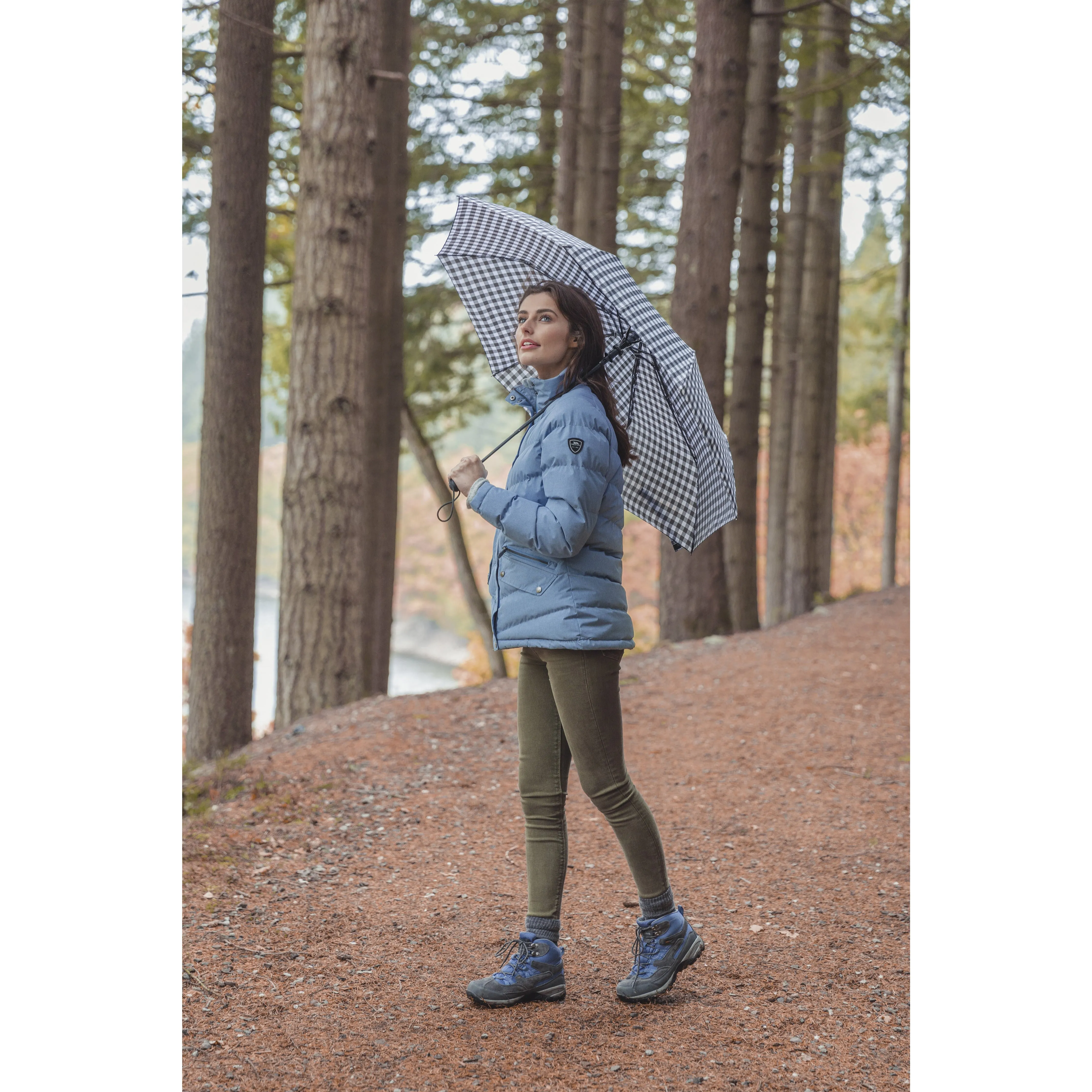 Brolli Compact Umbrella in Black Check