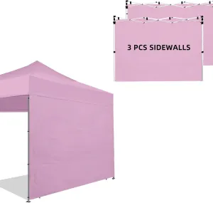 Canopy Tent Sidewalls for 1010 Pop Up Canopy, 3 Pack Instant Canopy Sunwall, Waterproof and UV Protection Canopy Shade Wall, Straight Leg Canopy Sidewalls 3 PCS Only(LightPink)