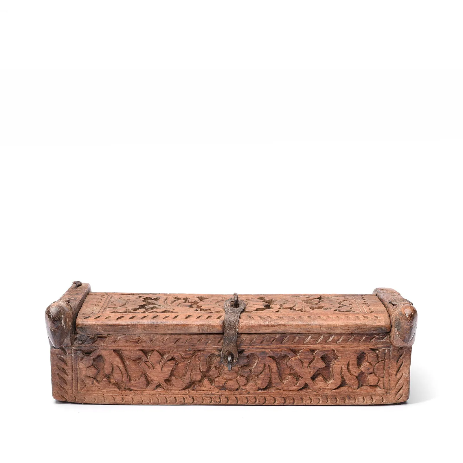 Carved Teak Harpa Box From Southern Rajasthan - Ca 1920's