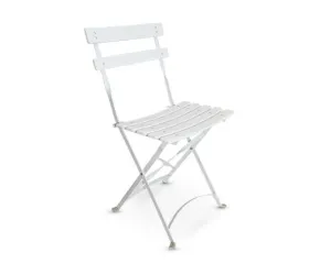 Chair, White Garden Slatted Folding