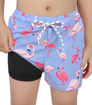 CULACCINO Boys Swim Trunks Boxer Brief Liner Anti Chafe Toddler Swim Shorts Boy Bathing Suit with Compression Liner 2-16T