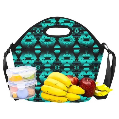 Dark-Deep Lake-Winter-Camp Neoprene Lunch Bag/Large