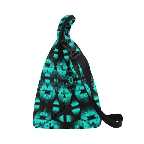 Dark-Deep Lake-Winter-Camp Neoprene Lunch Bag/Large