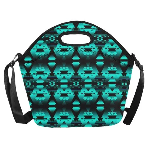 Dark-Deep Lake-Winter-Camp Neoprene Lunch Bag/Large