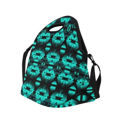 Dark-Deep Lake-Winter-Camp Neoprene Lunch Bag/Large