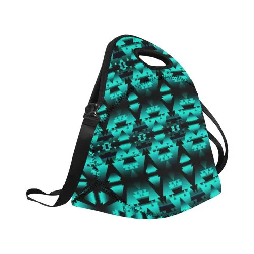Dark-Deep Lake-Winter-Camp Neoprene Lunch Bag/Large