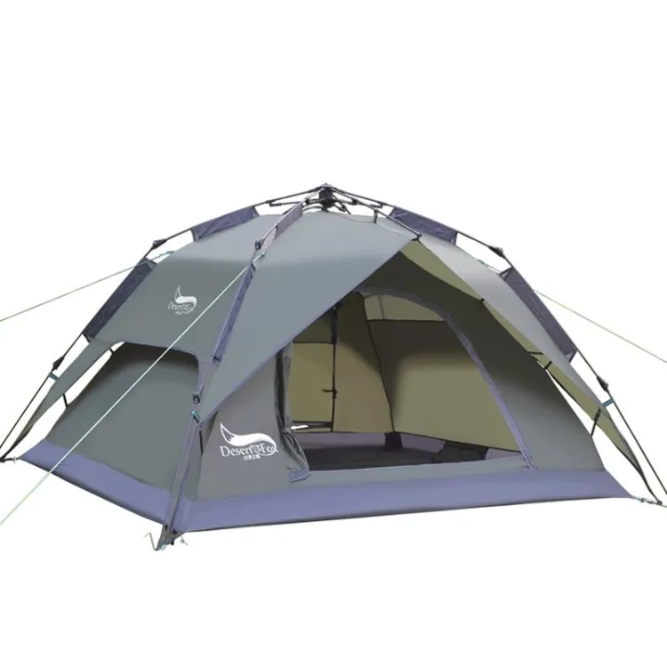 Desert&Fox Outdoor Travel Camp Tent Beach Automatic Easily Building Tent for 3-4 People(Army Green)