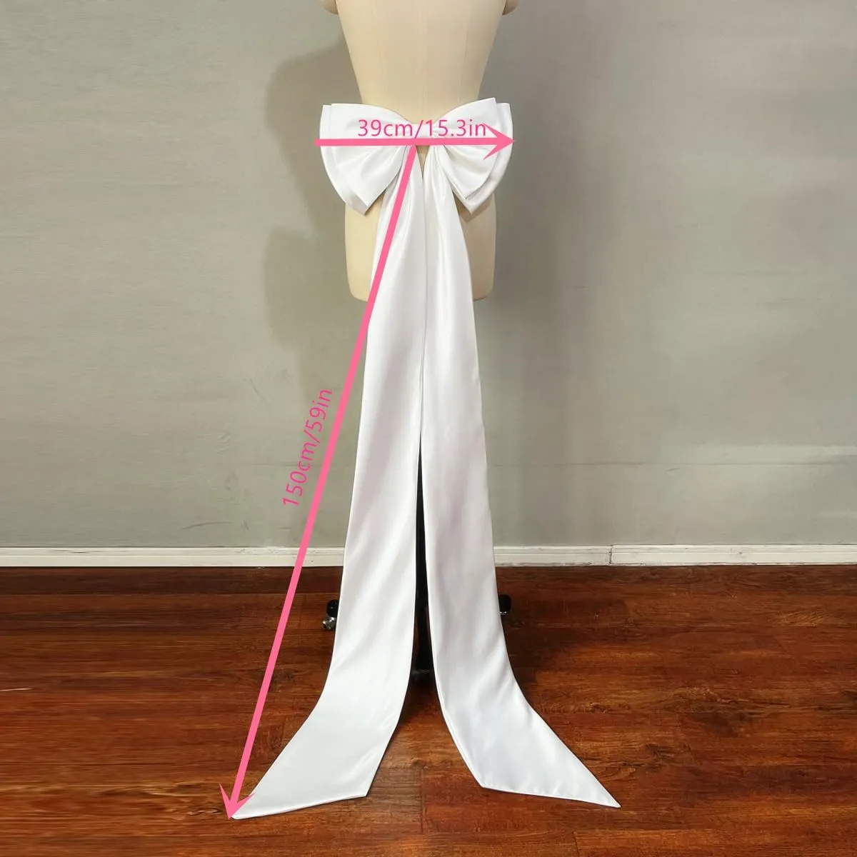 Detachable Bow with 59" Train for Dress Women