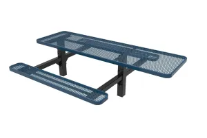 Double Pedestal Rectangular Picnic Table - Diamond Pattern - Inground Mount - 8 Ft.