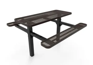 Double Pedestal Rectangular Picnic Table - Diamond Pattern - Inground Mount