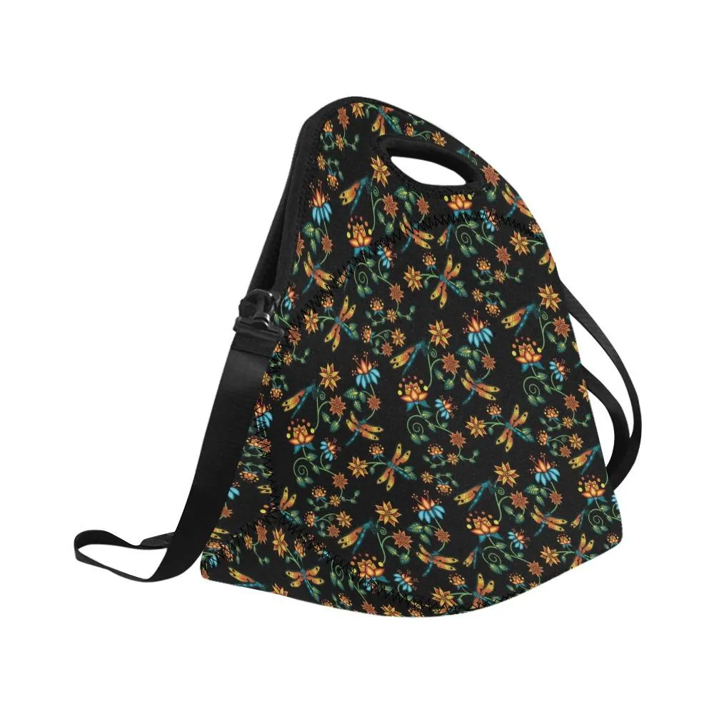 Dragon Lily Noir Neoprene Lunch Bag/Large
