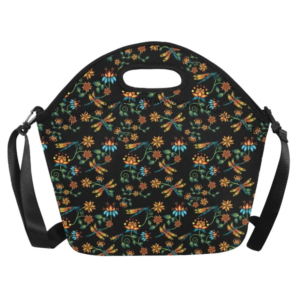 Dragon Lily Noir Neoprene Lunch Bag/Large
