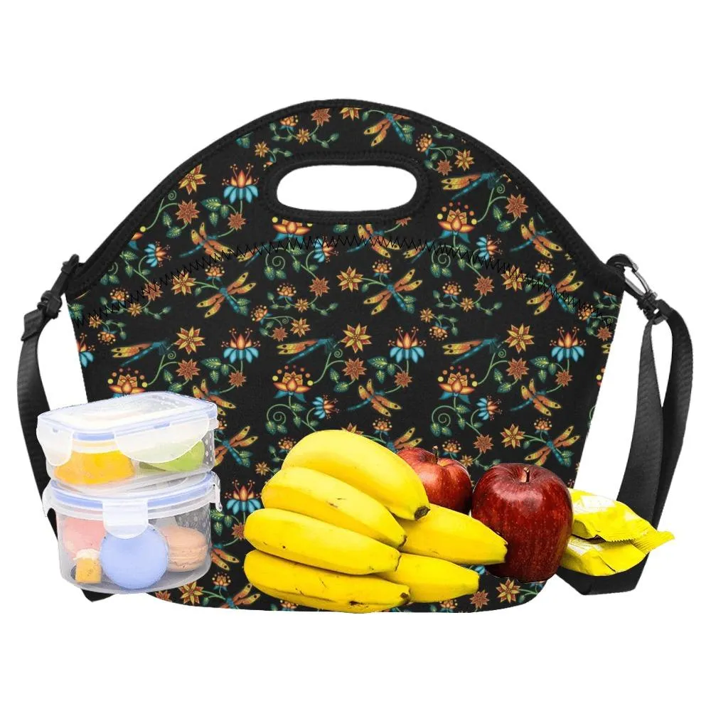 Dragon Lily Noir Neoprene Lunch Bag/Large