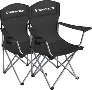 Durable Folding Camping Chairs with Bottle Holder, Set of 2 – SONGMICS