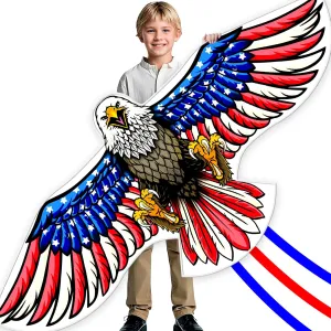 Eagle Kites for Adult and KidsExtremely Easy to Fly for Beginners,Single Line Beach and Park Kite for Family Outdoor Games & Activities (Eagle Flag Kite)