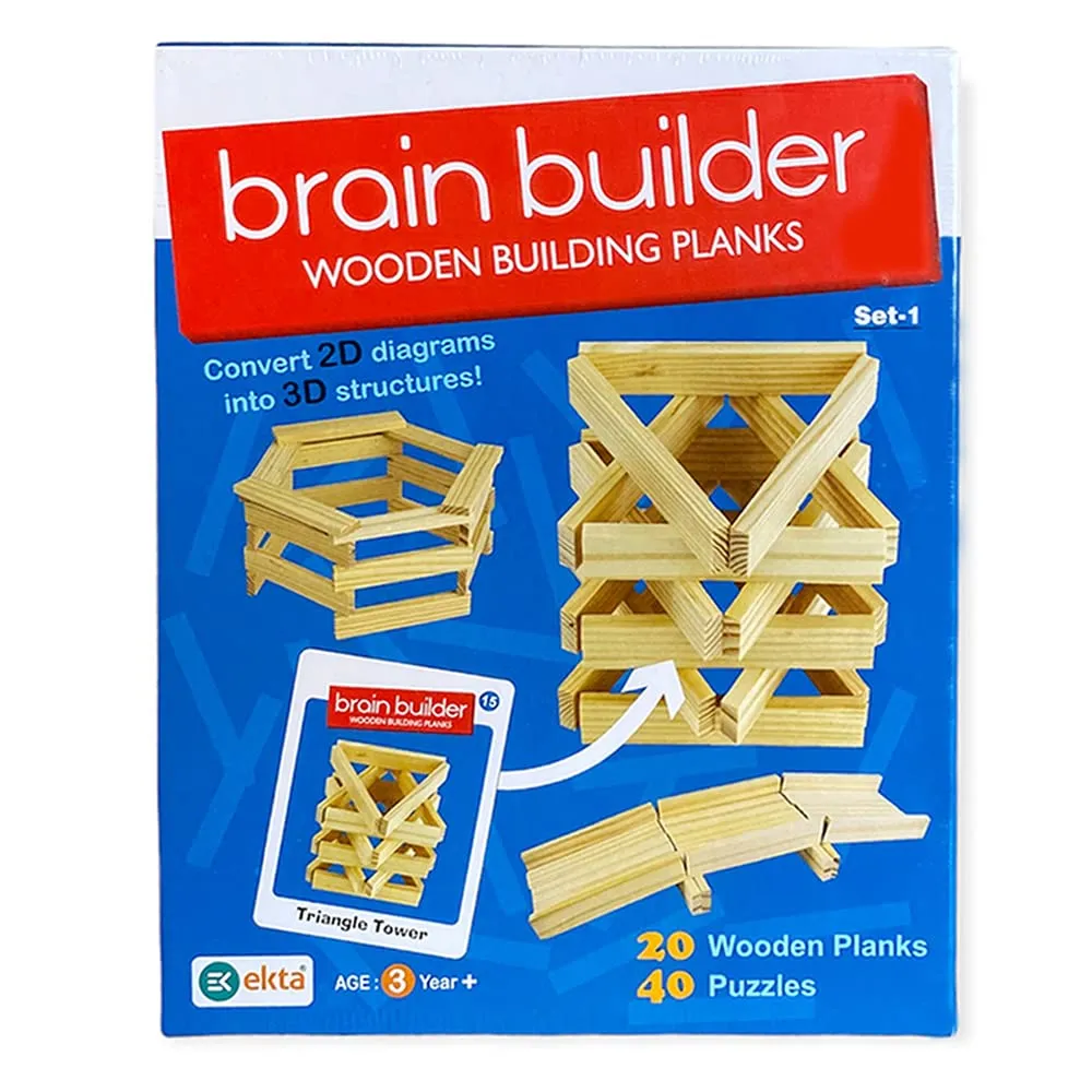 Ekta Brain Builder Wooden Building Planks (Set-1)