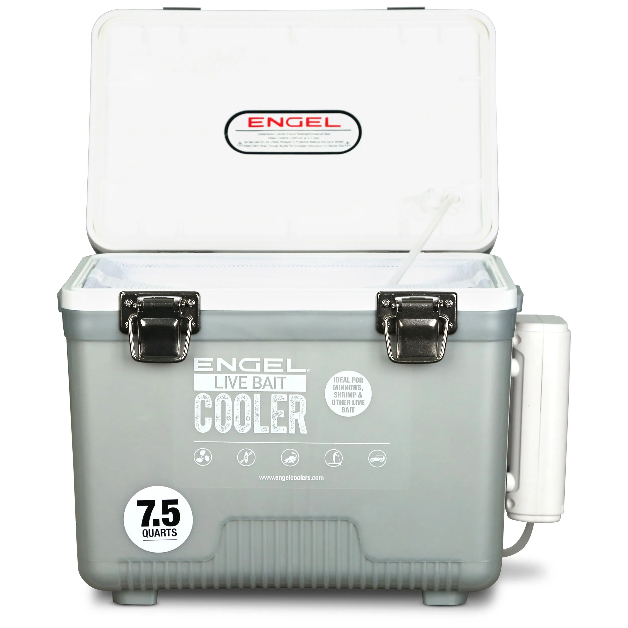 Engel 7.5Qt Live bait Pro Cooler with AP3 Rechargeable Aerator & Stainless Hardware