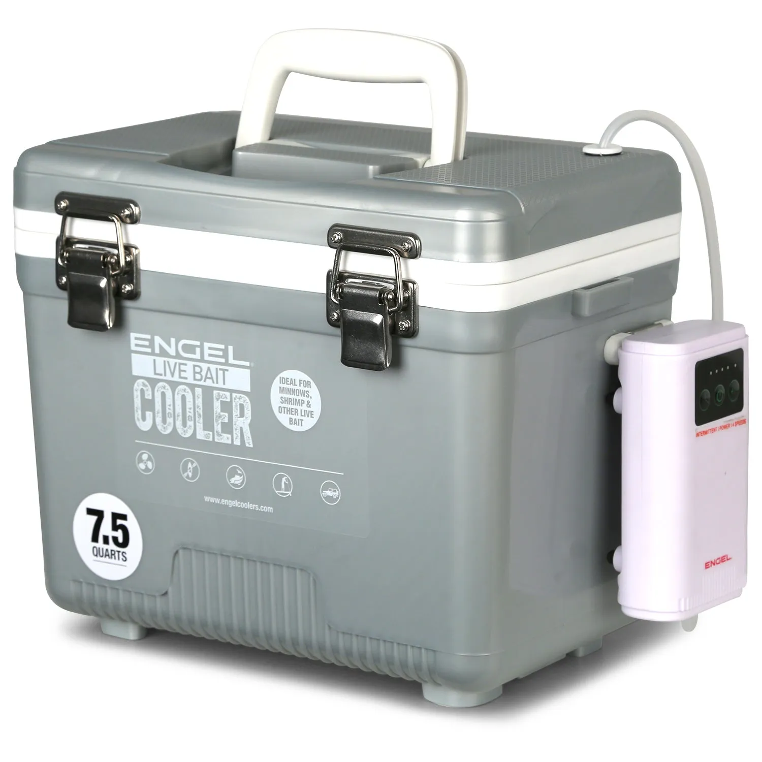 Engel 7.5Qt Live bait Pro Cooler with AP3 Rechargeable Aerator & Stainless Hardware