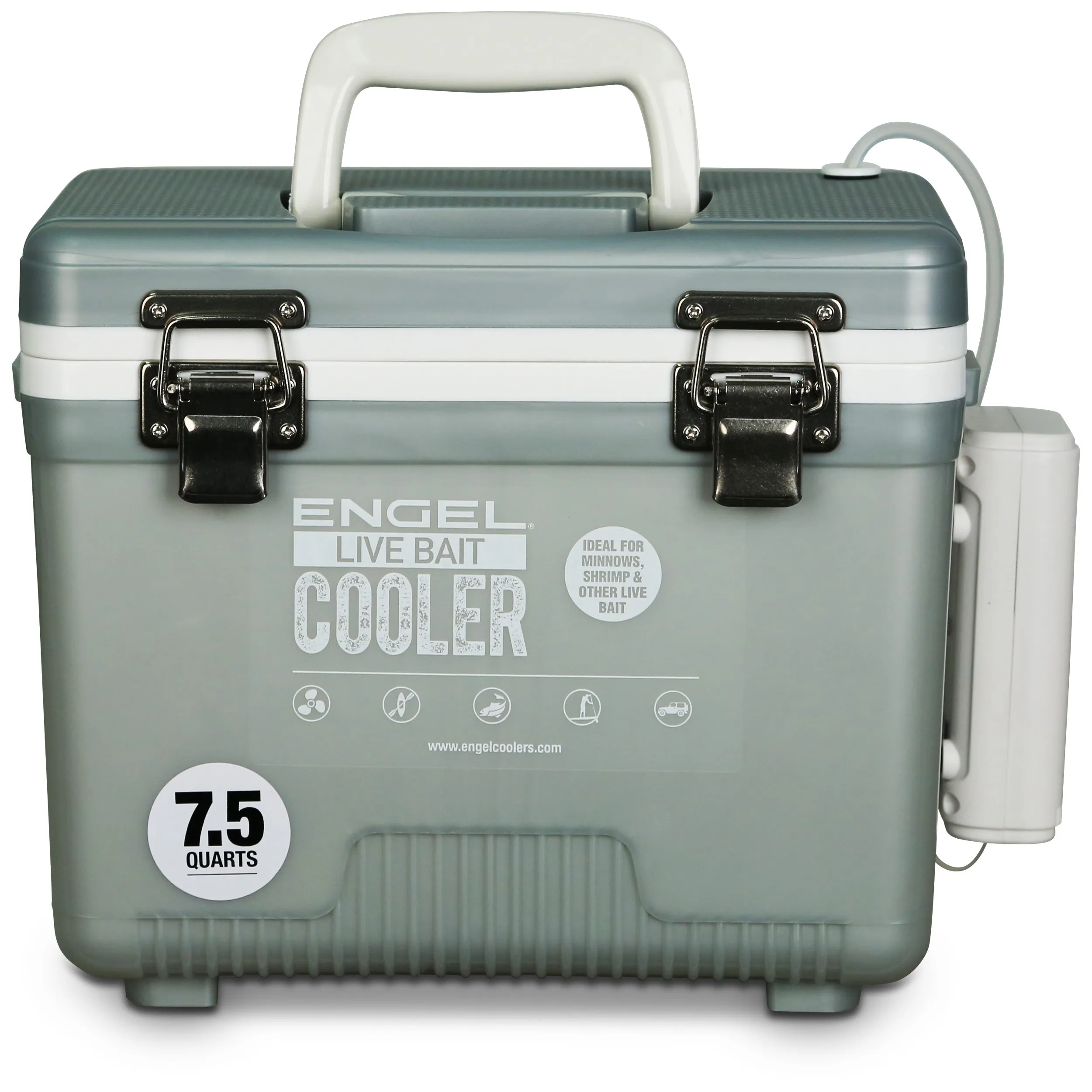 Engel 7.5Qt Live bait Pro Cooler with AP3 Rechargeable Aerator & Stainless Hardware